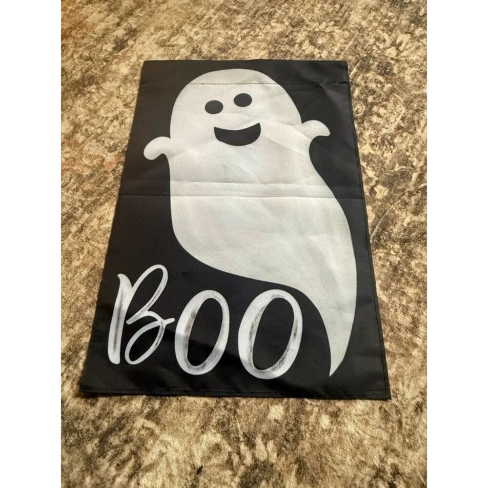 Halloween ghost boo garden flag